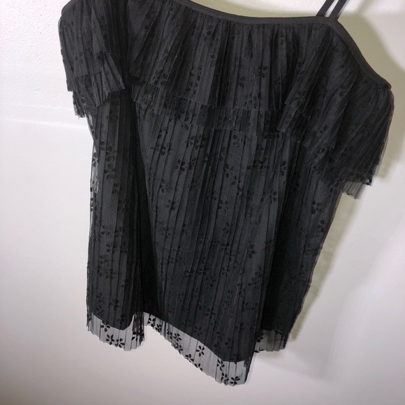 NWT J. Crew Fluttery Lace Cami Top Black XXS - Picture 2 of 5